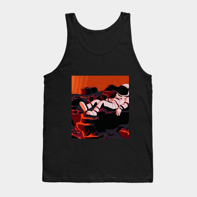 Space Explorer: Astronaut Relaxing on Another Planet Tank Top by Hammykk